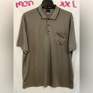 Greg Norman Collection Gray Polo Shirt with Subtle Pattern